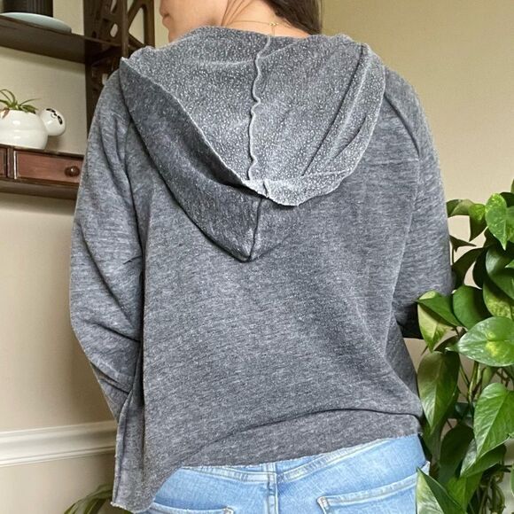 Wildfox "New York" Sweatshirt pullover Hooded Gray Relaxed Fit Women Size XS - Picture 2 of 8